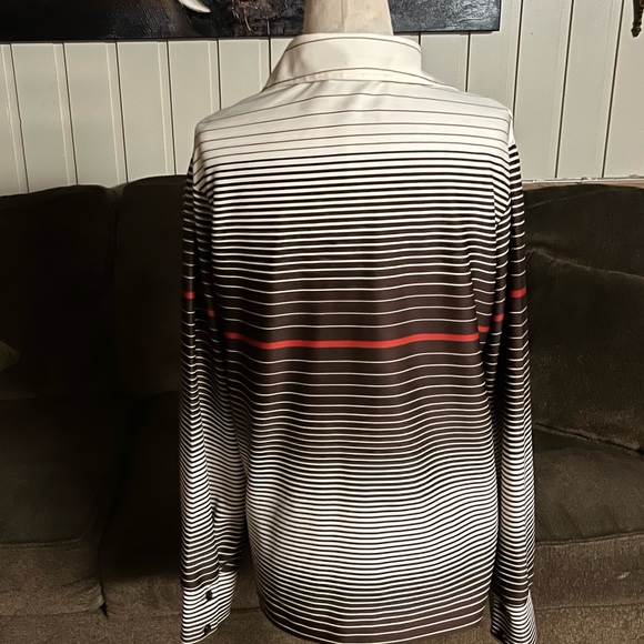 Styled by Terry Chicago • Vtg • Brown/White • Striped • Women • Large • Blouse - Picture 14 of 16